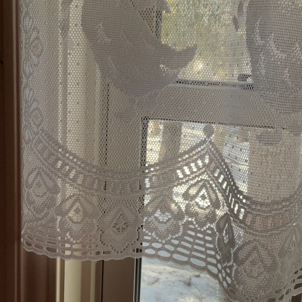White Lace Goose Pattern Curtain - Picture 7 of 16